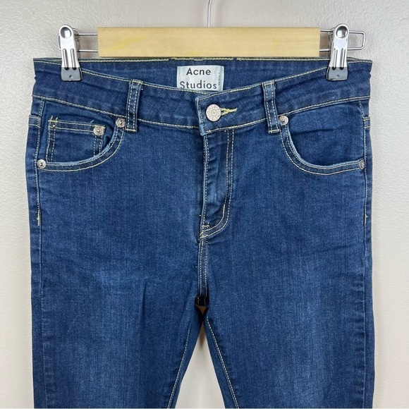Acne Studios Skin 5 Skinny Jeans Womens Size 29 Dark Wash Mid Rise Blue Denim - Picture 5 of 11